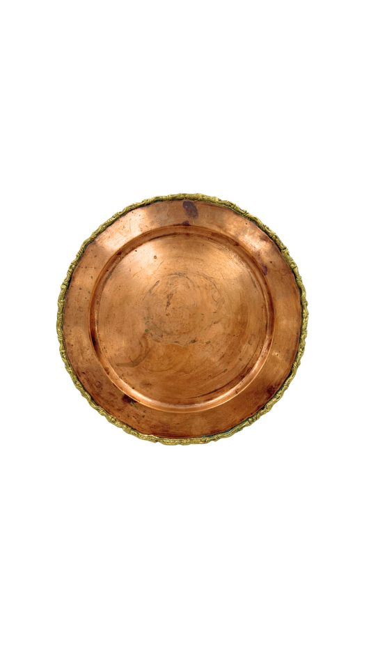 Copper Charger with Gilt Rim