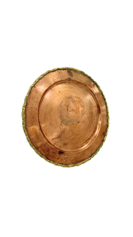 Copper Charger with Gilt Rim