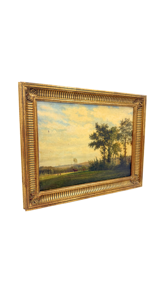19th Century Oil Landscape in Gilt Frame