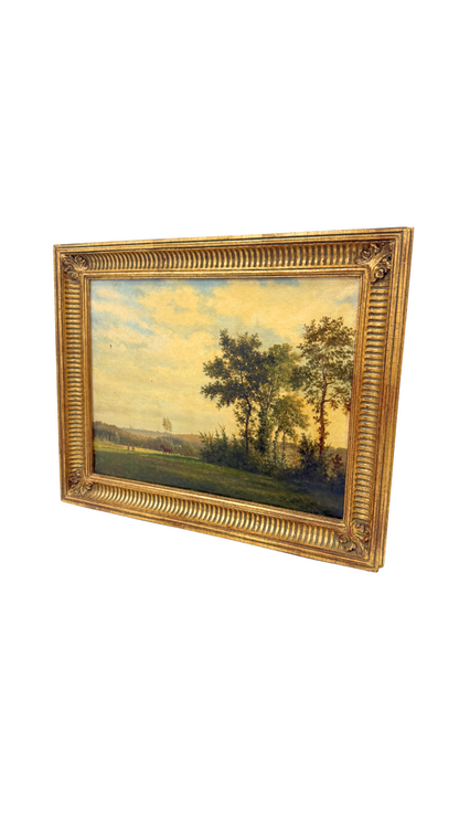19th Century Oil Landscape in Gilt Frame