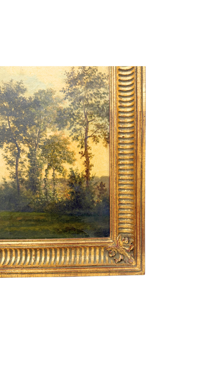 19th Century Oil Landscape in Gilt Frame