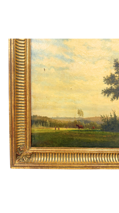 19th Century Oil Landscape in Gilt Frame