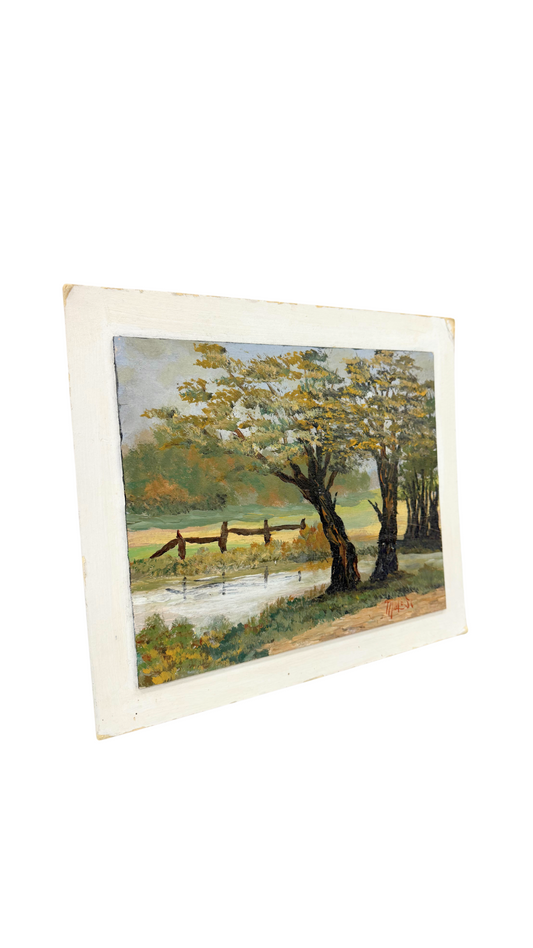 Signed French Landscape by M. Michel