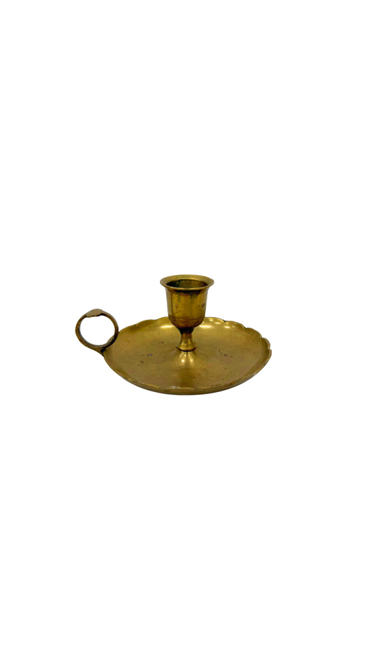 Petite Vintage Brass Chamberstick