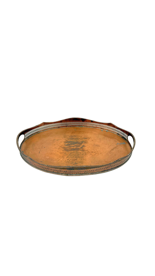 Antique Silverplate Galleried Tray on Feet