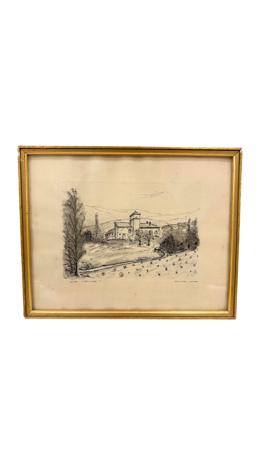 Ink Wash Drawing of Les Vautes