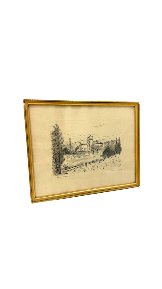 Ink Wash Drawing of Les Vautes