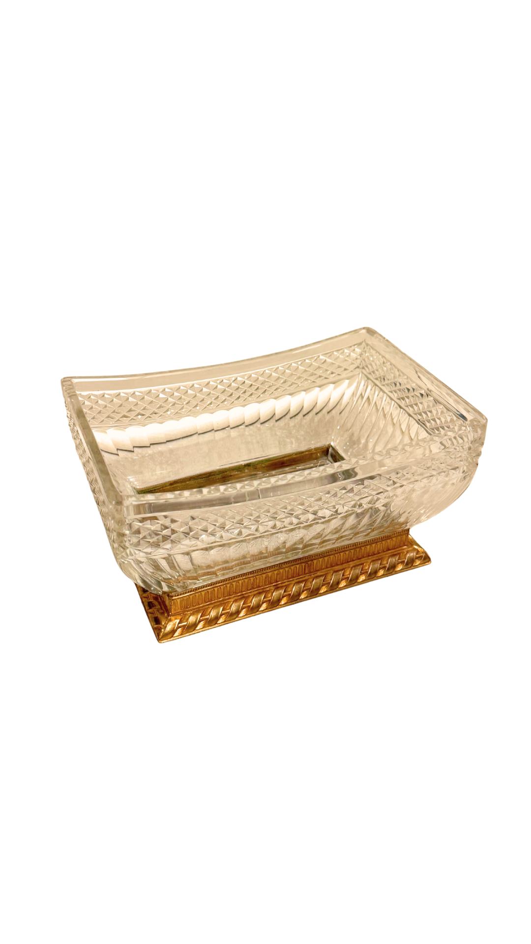 Cut Crystal & Gilt Bronze Rectangular Centerpiece