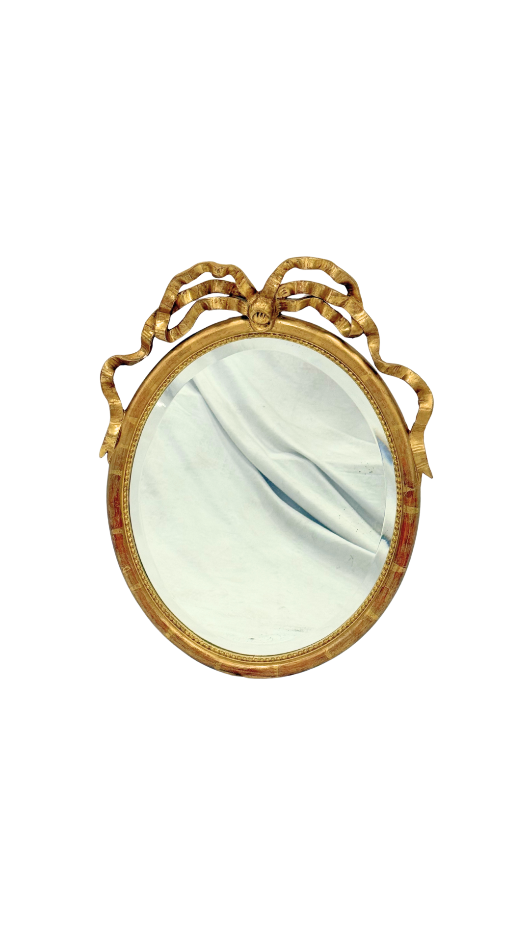 Antique French Giltwood Ribbon Mirror