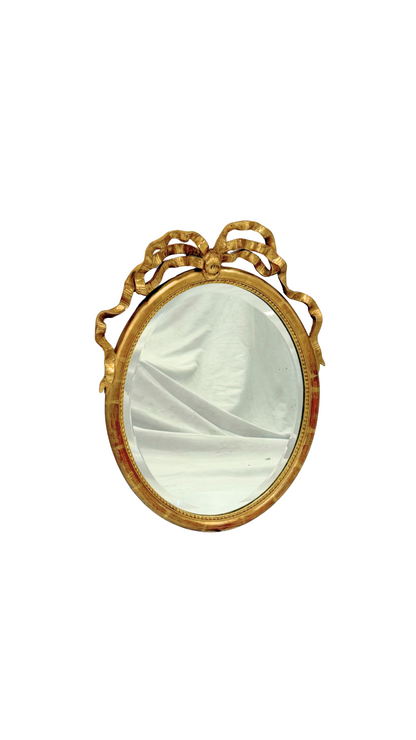 Antique French Giltwood Ribbon Mirror