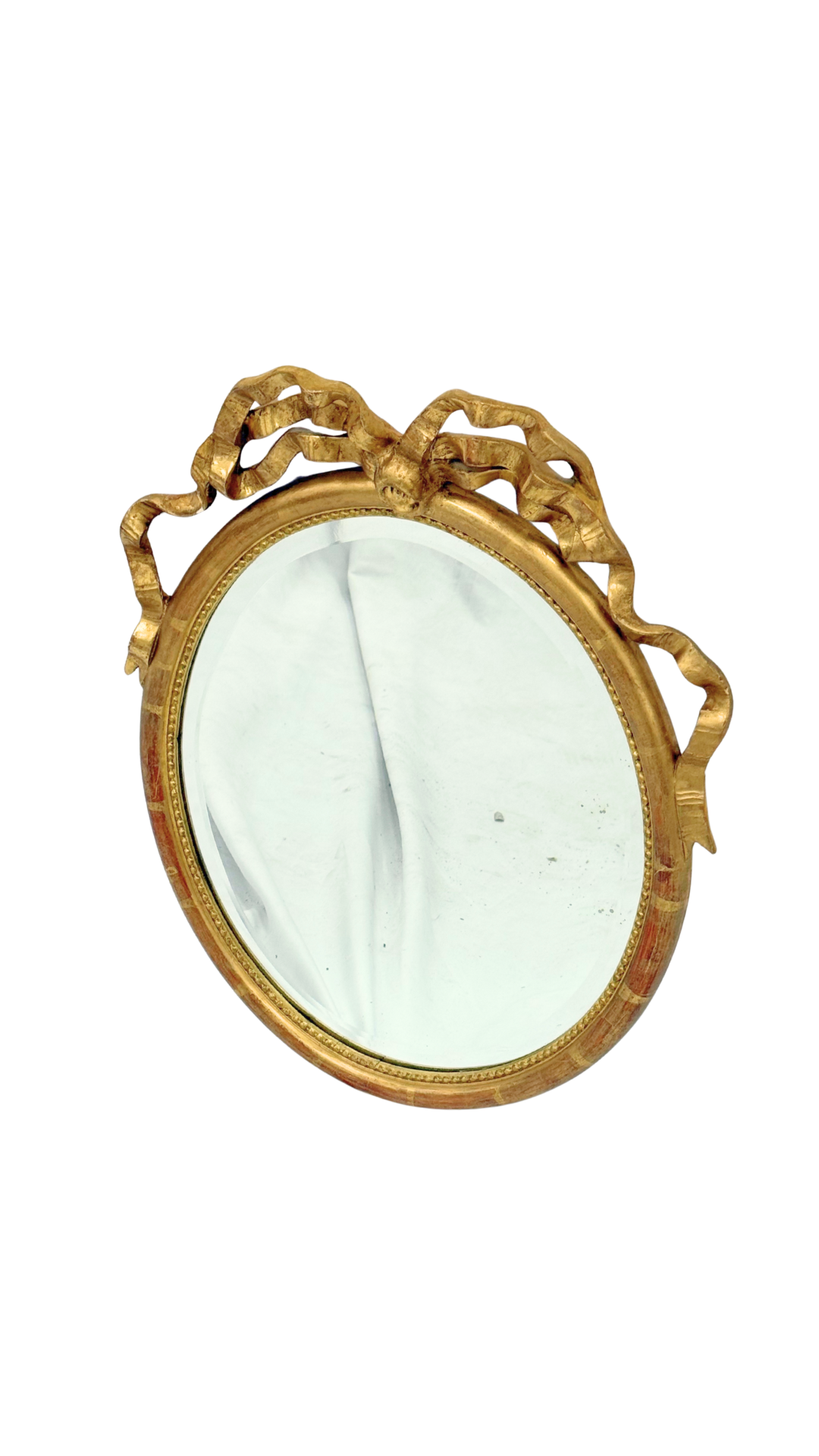 Antique French Giltwood Ribbon Mirror