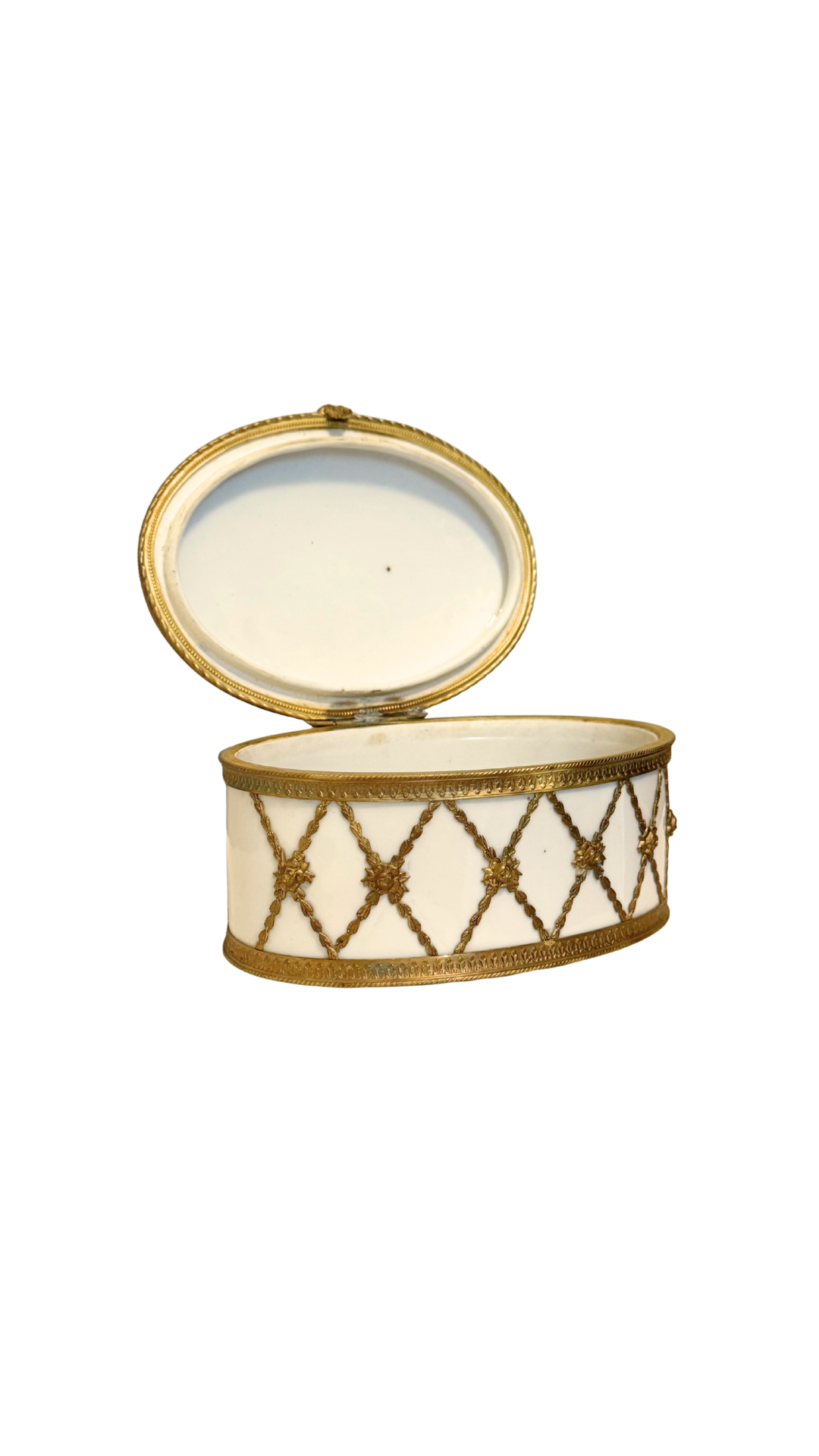 French Porcelain & Ormolu Jewelry Casket