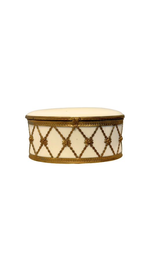 French Porcelain & Ormolu Jewelry Casket