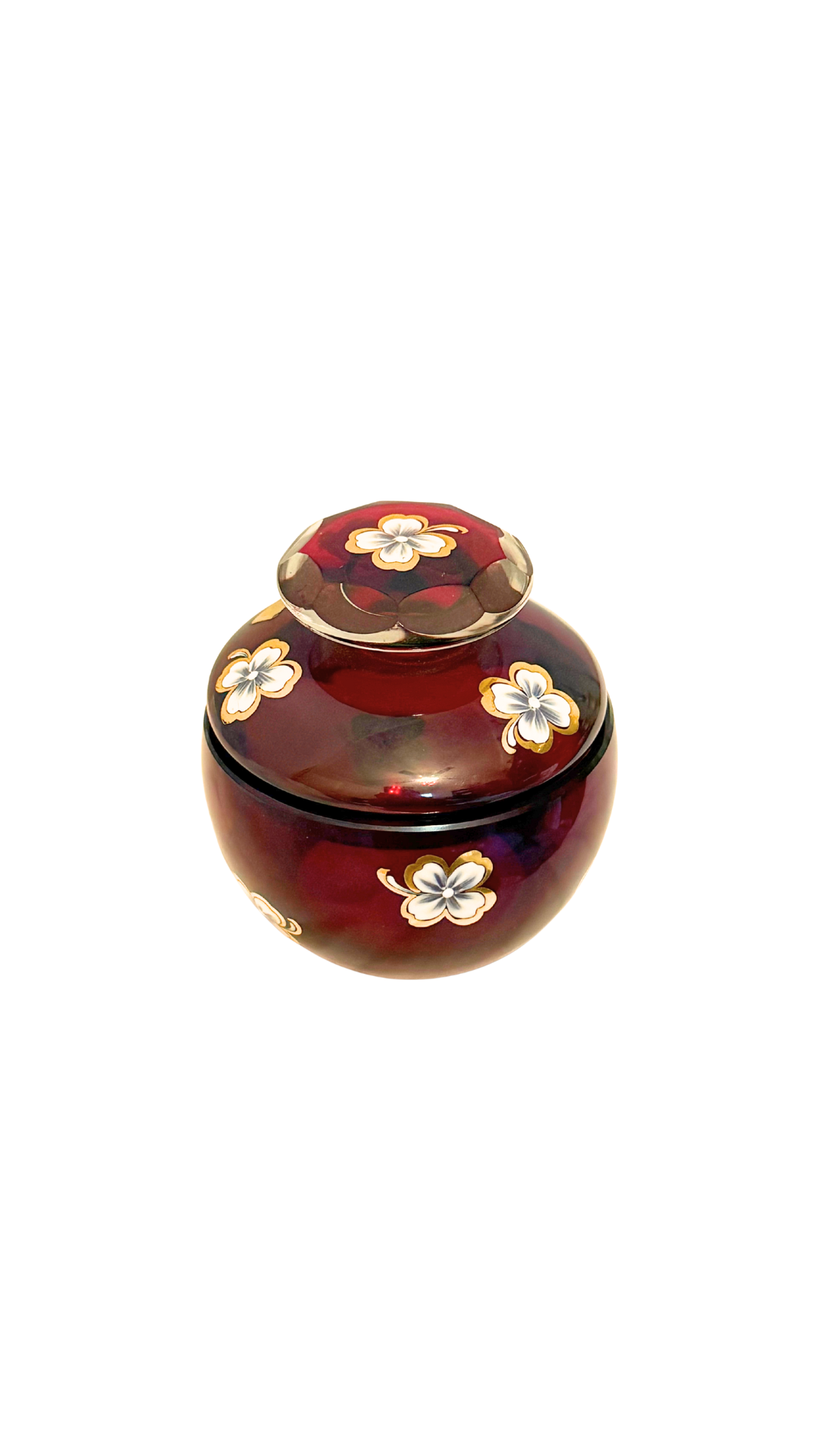 Vintage German Ruby Glass Lidded Jar