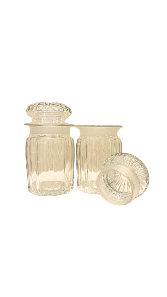 Pair of Cut Glass Vanity Jars