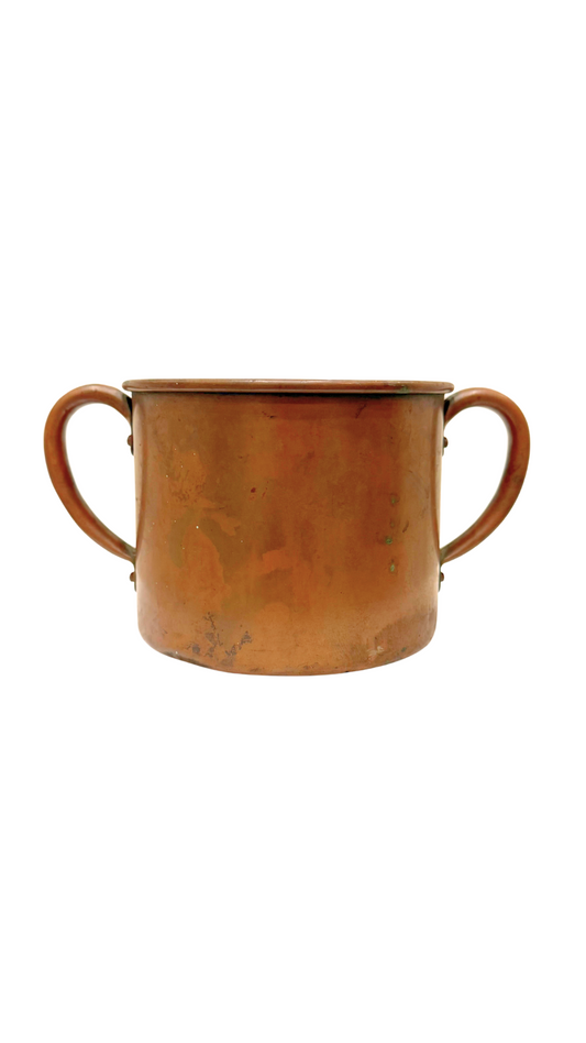 Vintage Solid Copper Double-Handled Pot