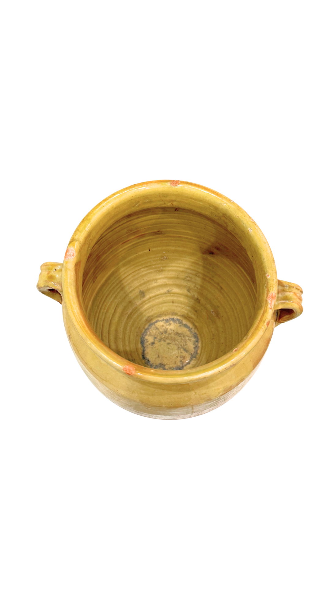 19th-Century French Confit Pot with Warm Pale Ochre Glaze