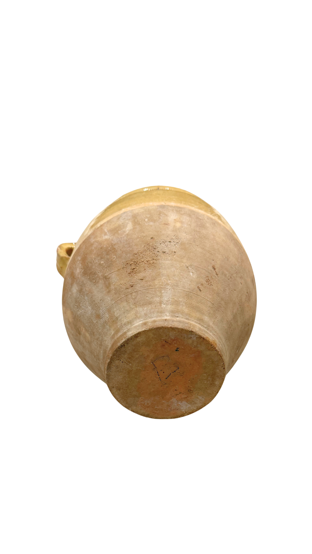 19th-Century French Confit Pot with Warm Pale Ochre Glaze