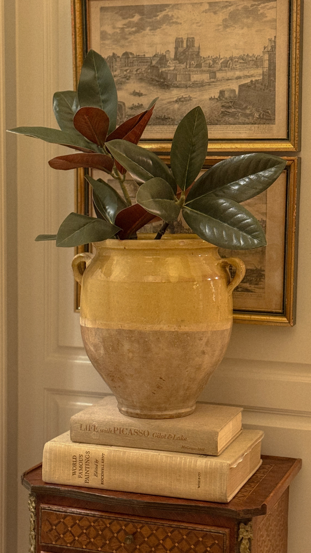 19th-Century French Confit Pot with Warm Pale Ochre Glaze