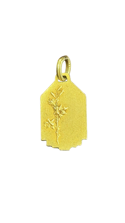 Gold-Plated Virgin Mary Profile with Floral Reverse
