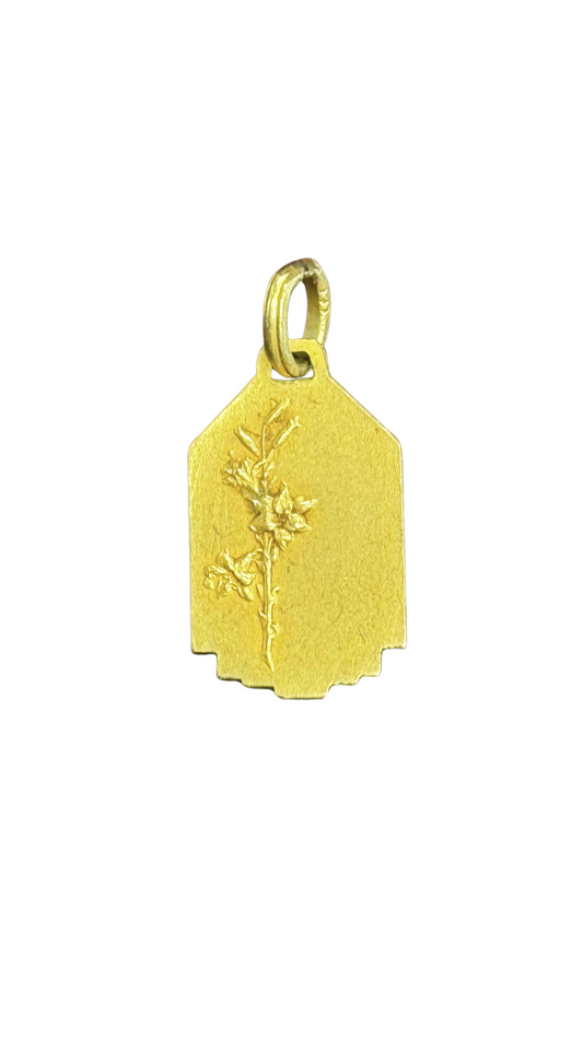 Gold-Plated Virgin Mary Profile with Floral Reverse
