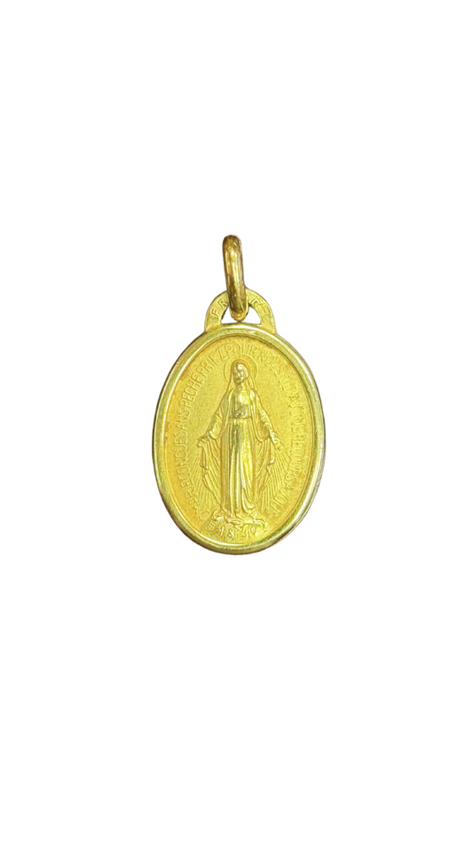 Gold-Plated Virgin Mary Devotional Pendant