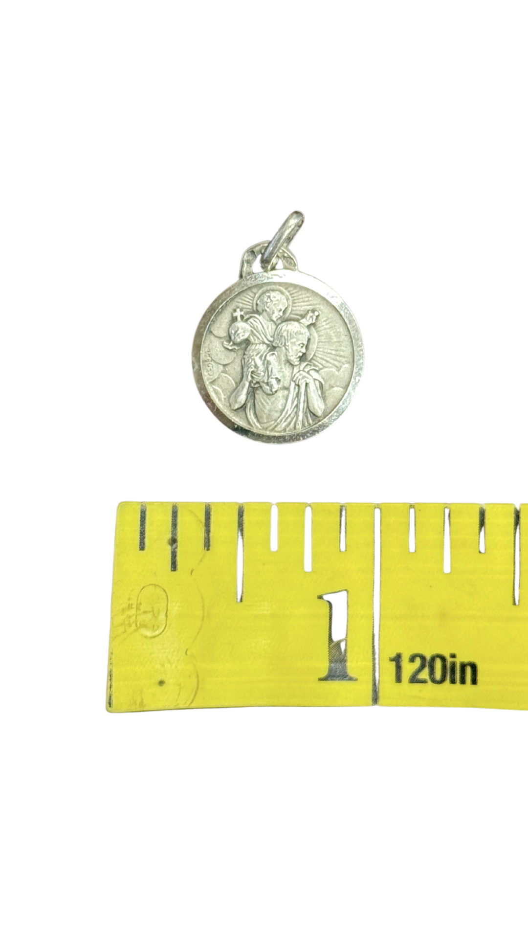Dual-Sided Sterling Silver St. Christopher Medal Pendant