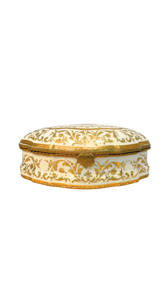 Camille Le Tallec Hand-Painted French Porcelain & Ormolu Casket