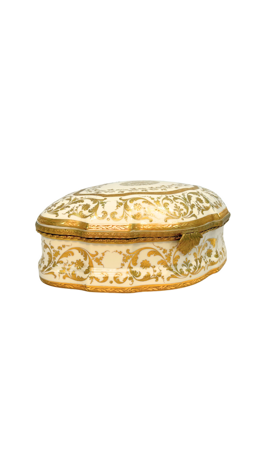 Camille Le Tallec Hand-Painted French Porcelain & Ormolu Casket