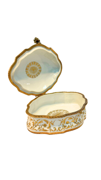 Camille Le Tallec Hand-Painted French Porcelain & Ormolu Casket