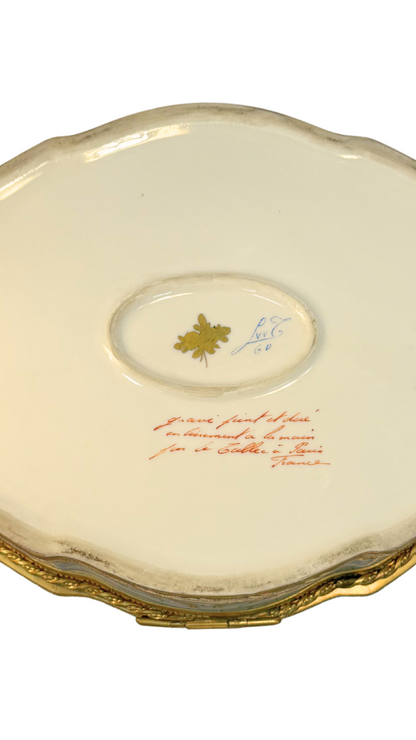 Camille Le Tallec Hand-Painted French Porcelain & Ormolu Casket