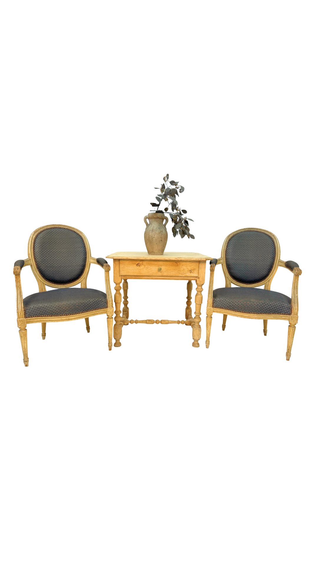 French Louis XIII Style Oak Table with Drawer