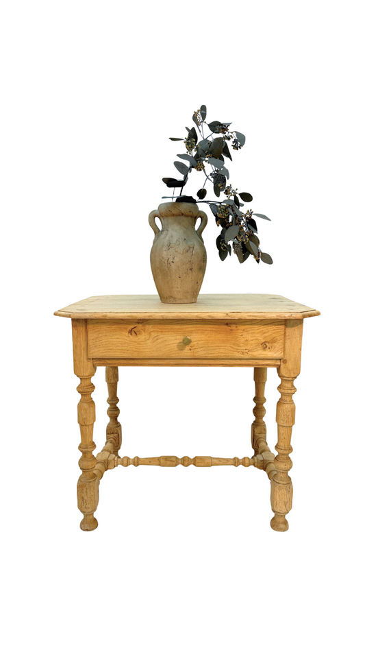 French Louis XIII Style Oak Table with Drawer
