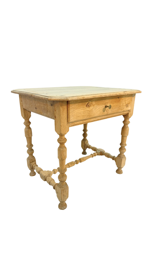 French Louis XIII Style Oak Table with Drawer