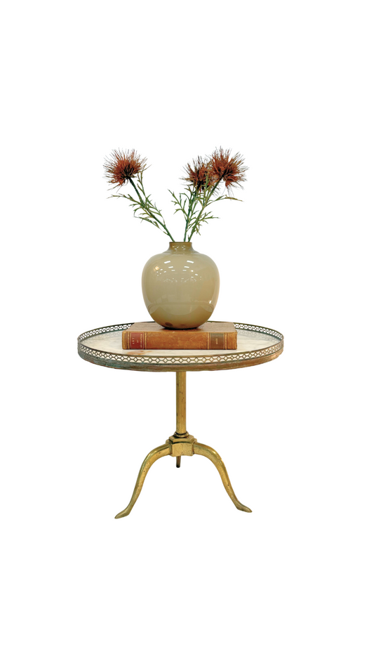 French Brass & Marble Guéridon Table