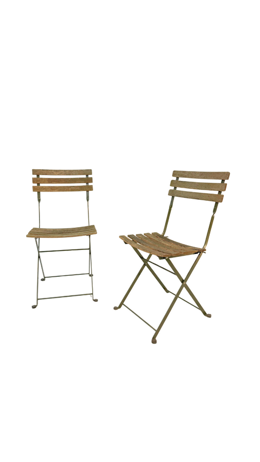 Pair of French Folding Bistro Chairs