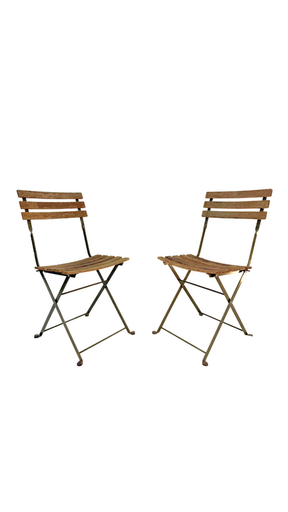 Pair of French Folding Bistro Chairs