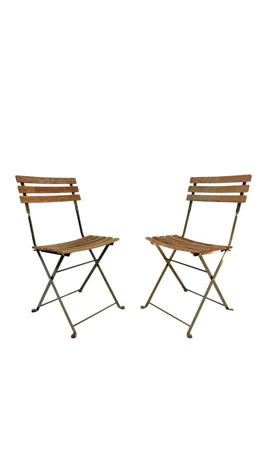 Pair of French Folding Bistro Chairs