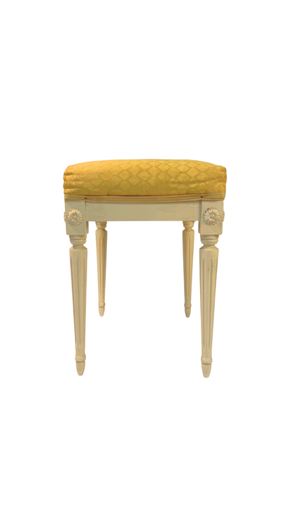 French Louis XVI Style Painted Bench with Upholstered Seat