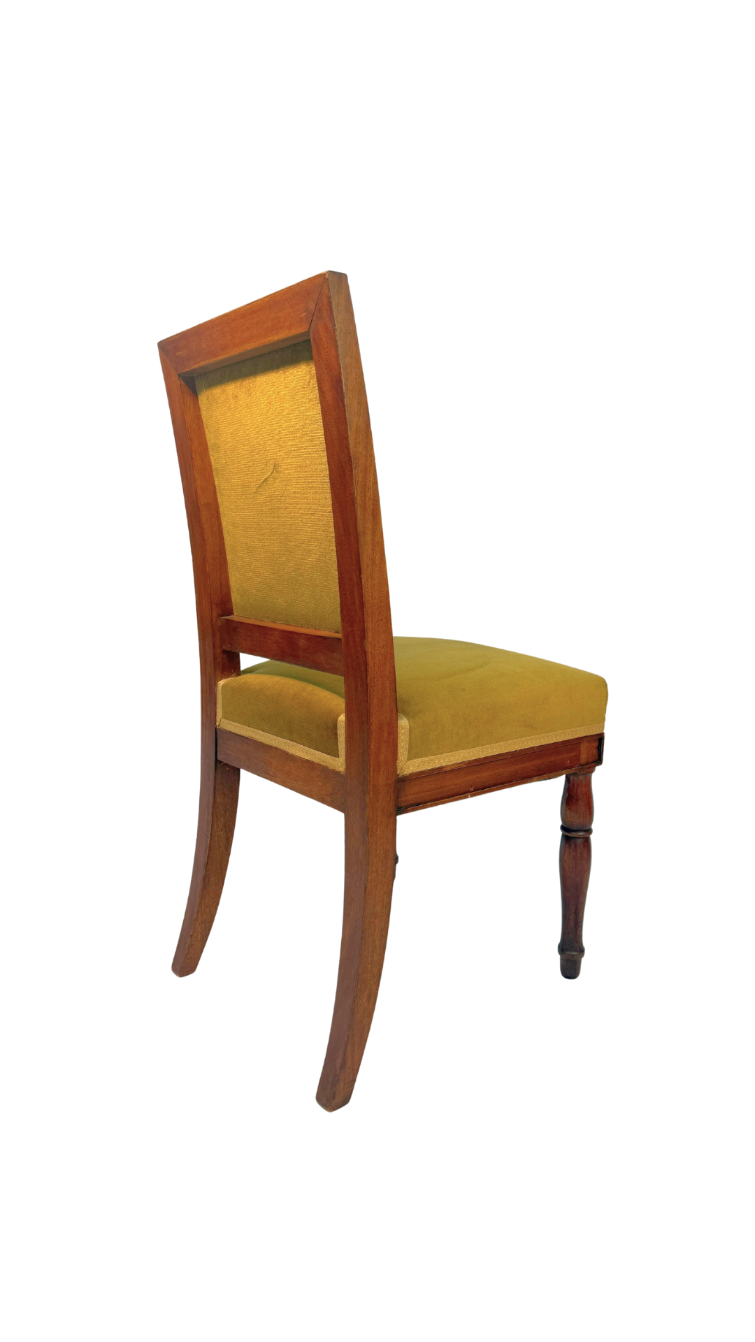 French Mahogany Side Chair with Velvet Upholstery