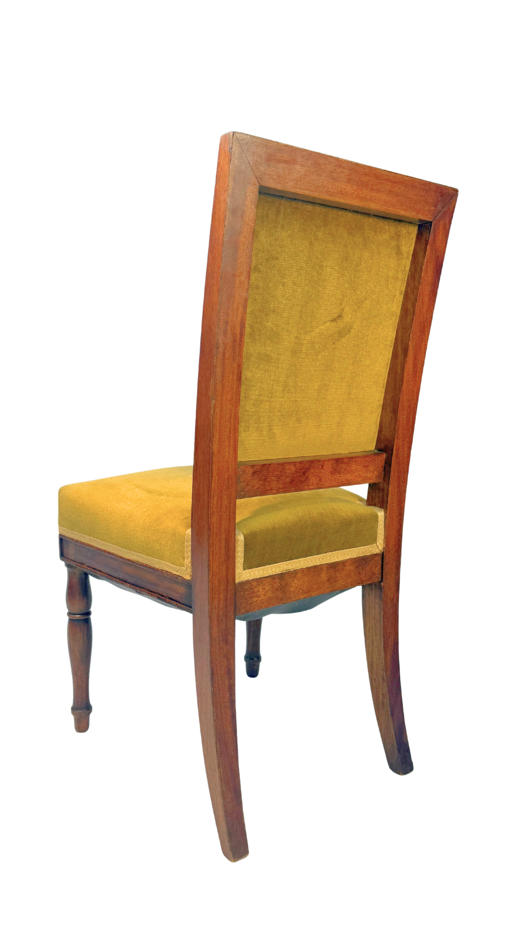 French Mahogany Side Chair with Velvet Upholstery