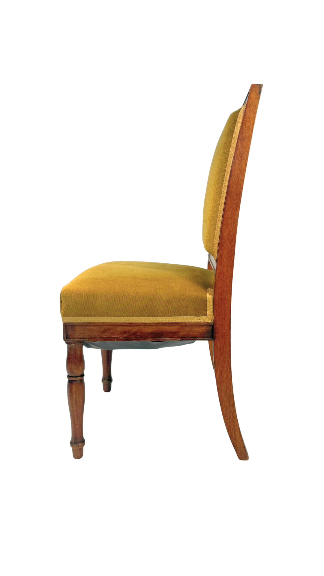 French Mahogany Side Chair with Velvet Upholstery
