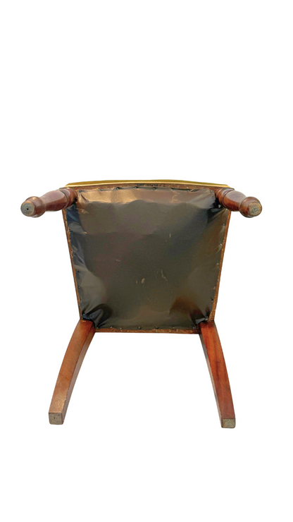 French Mahogany Side Chair with Velvet Upholstery