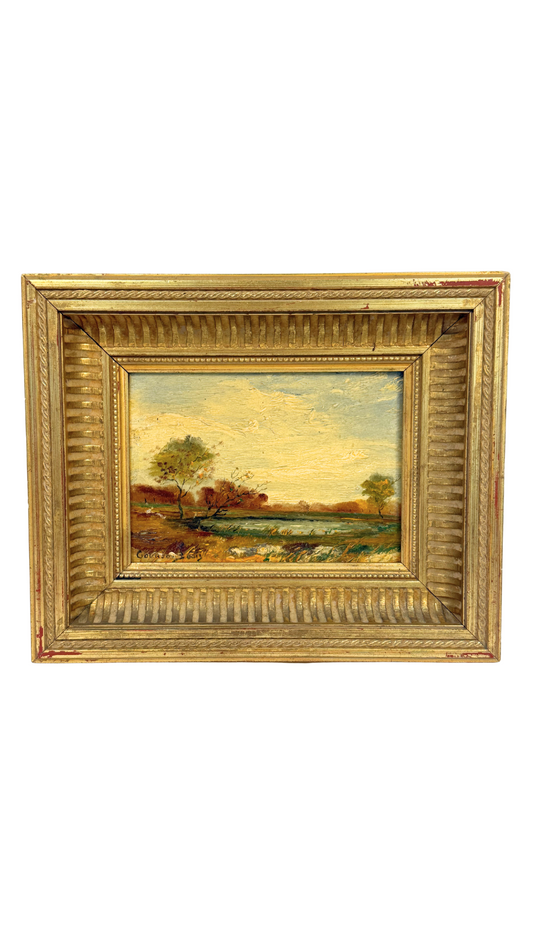 Oil on Panel Landscape, Signed Courson Bouis