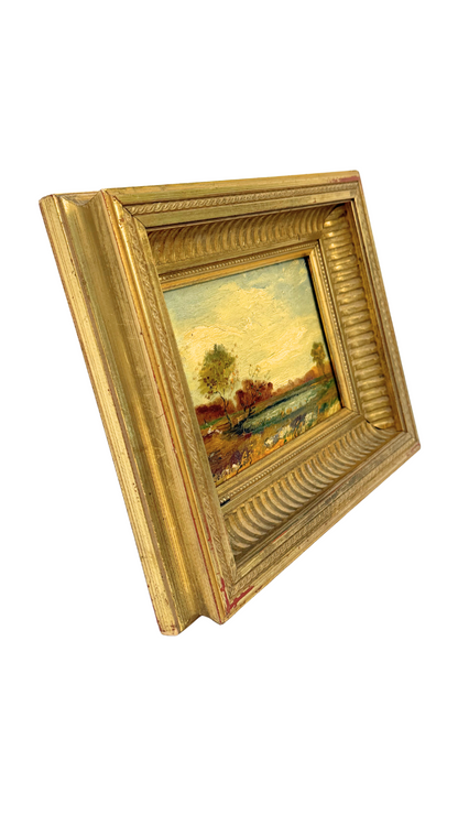 Oil on Panel Landscape, Signed Courson Bouis
