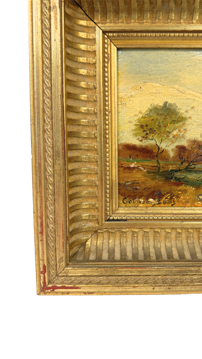 Oil on Panel Landscape, Signed Courson Bouis