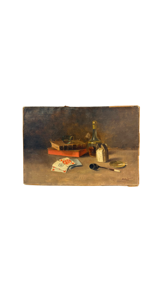 Antique French Still Life Oil Painting, Signed & Dated 1888
