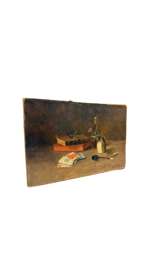Antique French Still Life Oil Painting, Signed & Dated 1888