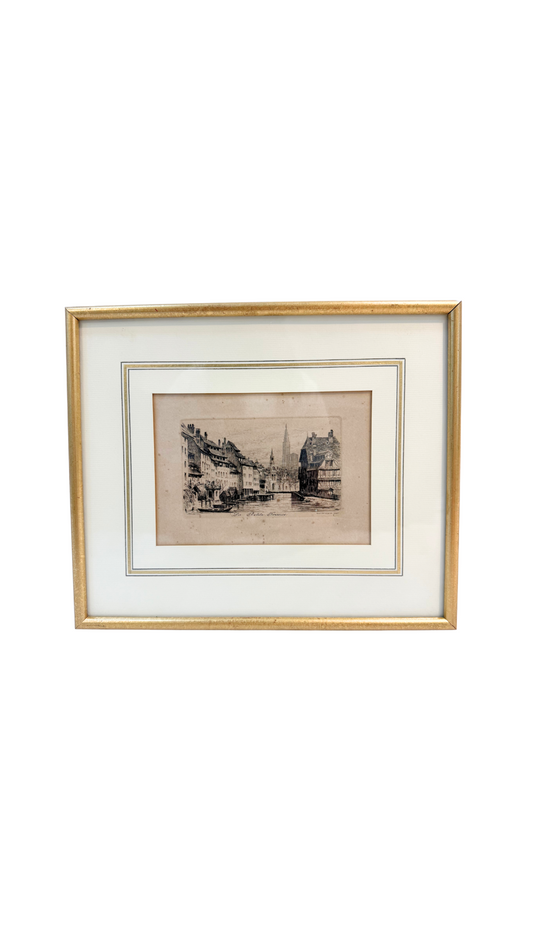 “La Petite France” Etching by Ch. Pinet