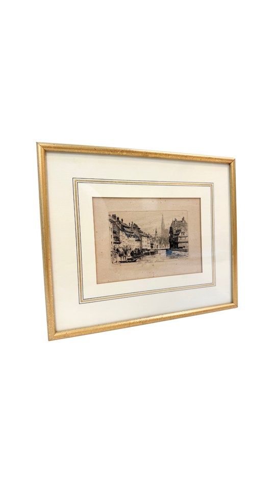“La Petite France” Etching by Ch. Pinet